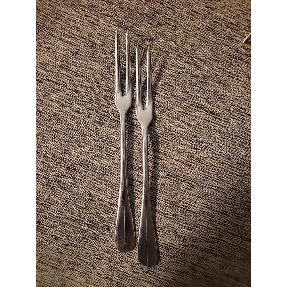 Pair Fondue Forks MCM Silvertone France Vintage h'orderves Appetizer